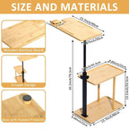 Table d'appoint en C à 3 niveaux pour accoudoir de canapé - 35,5L x 15,7W x 76,5H