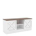 Moderner TV-Ständer mit 2 Türen, Stauschrank, Holzoptik, Wohnzimmer-Entertainment-Center