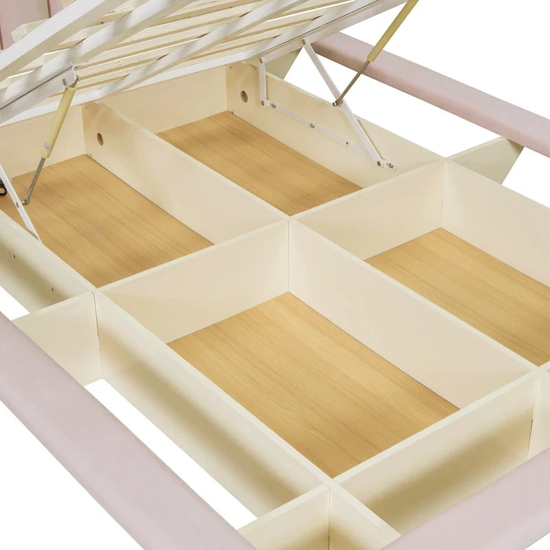 Queen Size Floating Bed with LED Light and USB