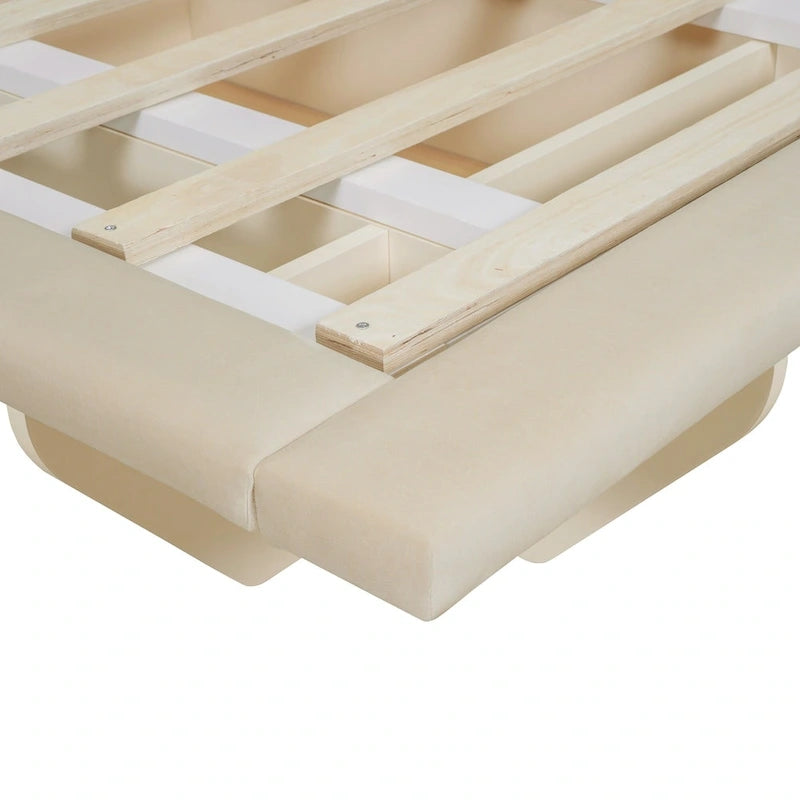 Queen Size Floating Bed with LED Light and USB