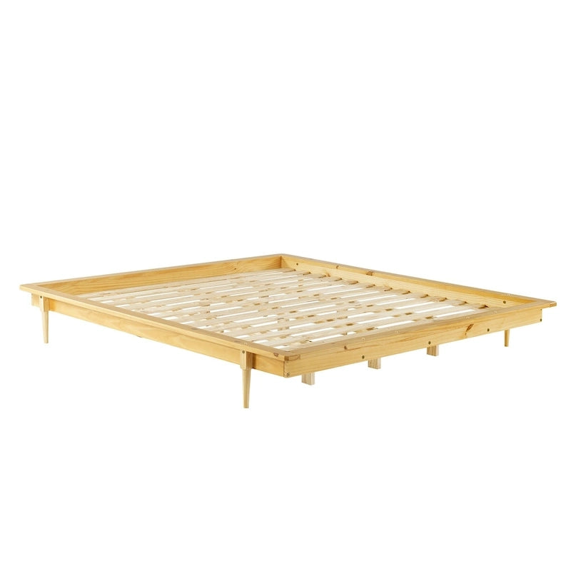 King-size Solid Wood Platform Bed