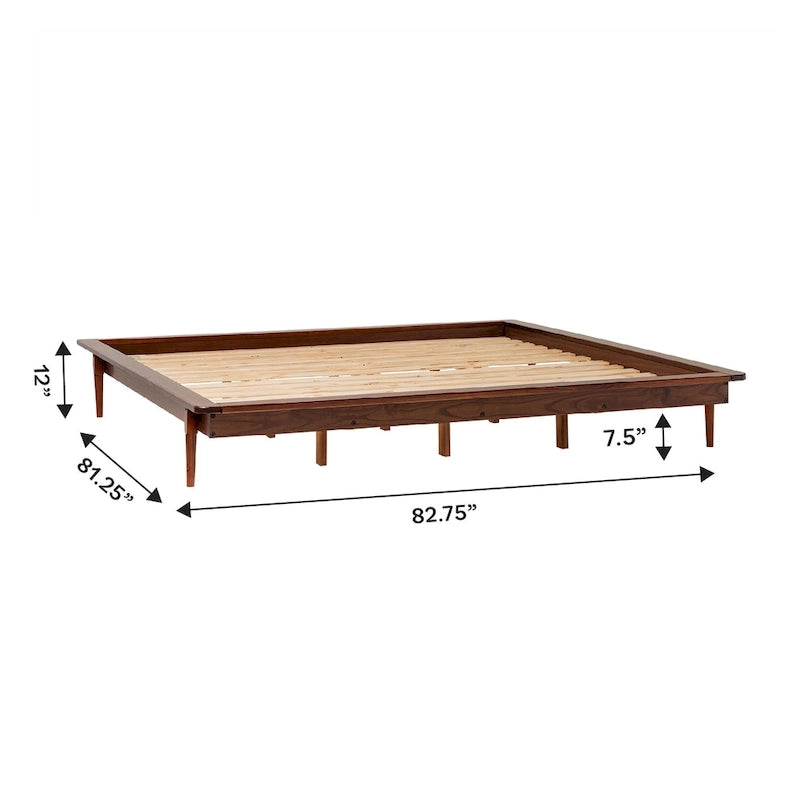 King-size Solid Wood Platform Bed