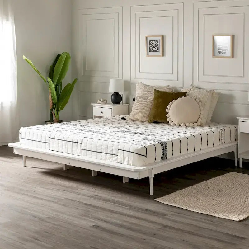 King-size Solid Wood Platform Bed