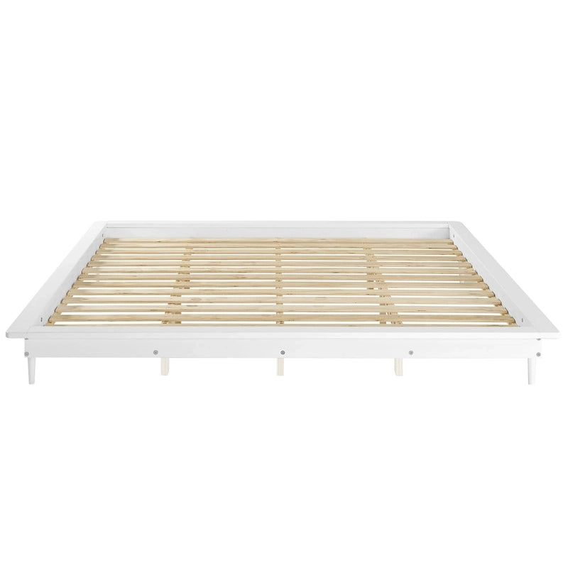 King-size Solid Wood Platform Bed