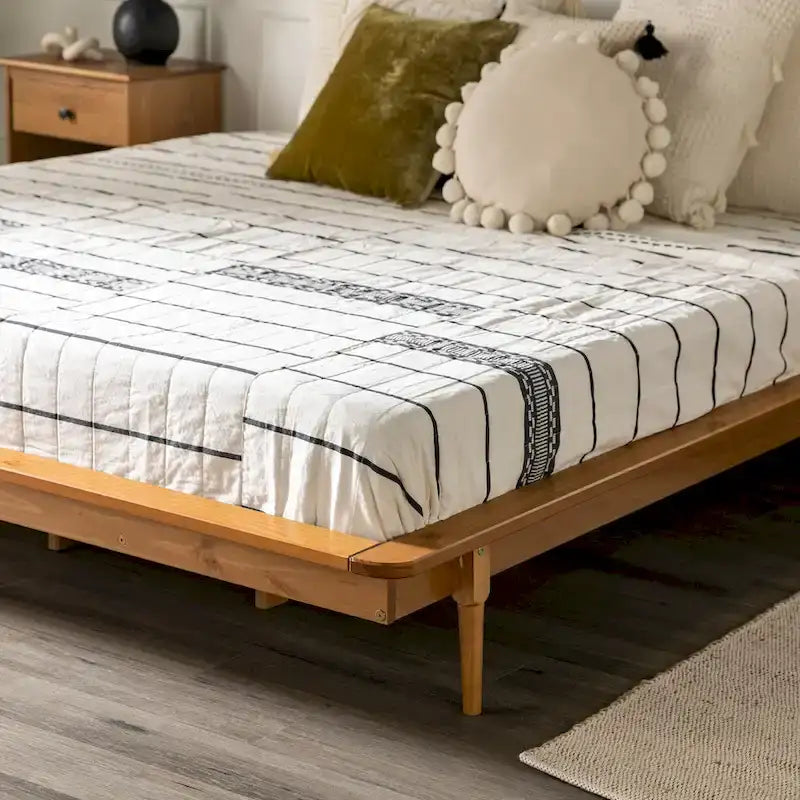 King-size Solid Wood Platform Bed