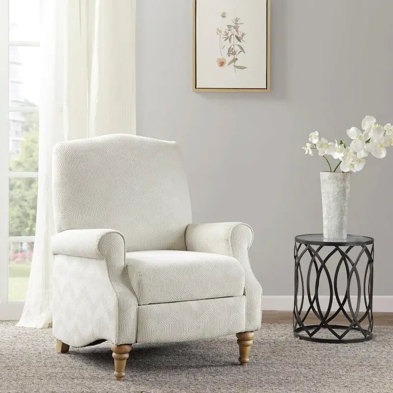 Madison Park Jiy Ivory Push Back Recliner