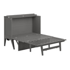 Ausziehbares Wandbett (Full Size) mit Schreibtisch und Memory-Foam-Matratze in Grau