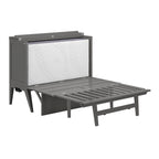 Ausziehbares Wandbett (Full Size) mit Schreibtisch und Memory-Foam-Matratze in Grau