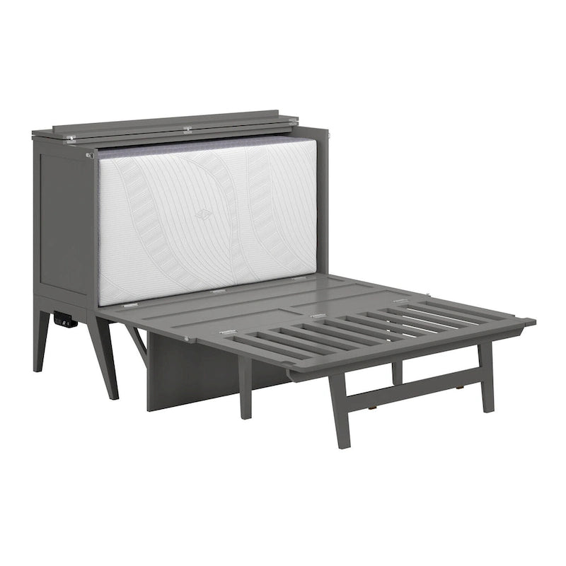 Northampton Full Murphy Bed Desk in Grey