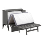 Ausziehbares Wandbett (Full Size) mit Schreibtisch und Memory-Foam-Matratze in Grau
