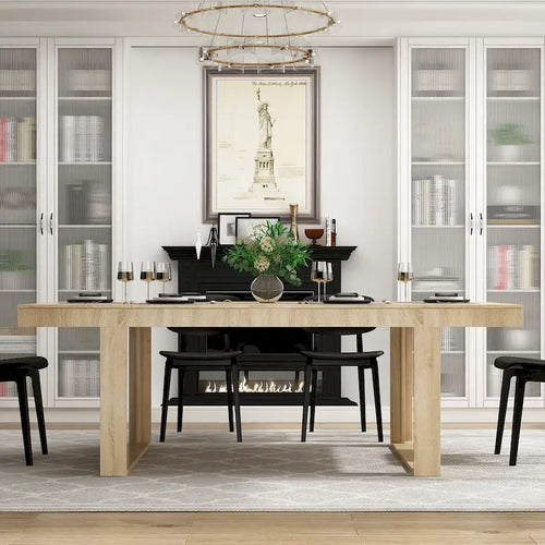 86.6W x 47.2D Conference Table with Wood Base