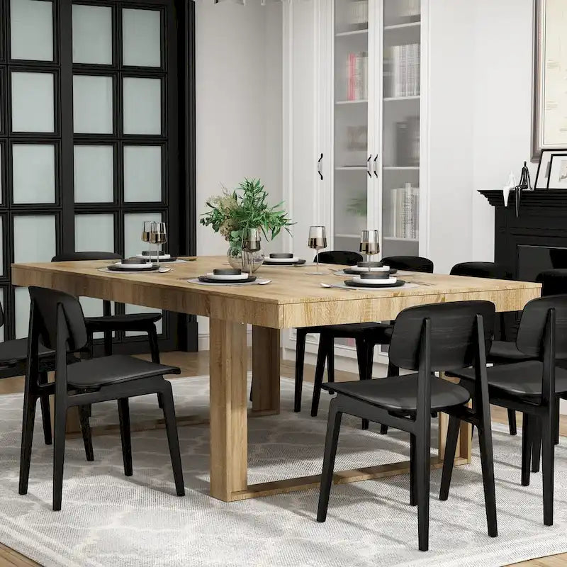 Business Furniture 86.6W x 47.2D Conference Table with Wood Base Desk