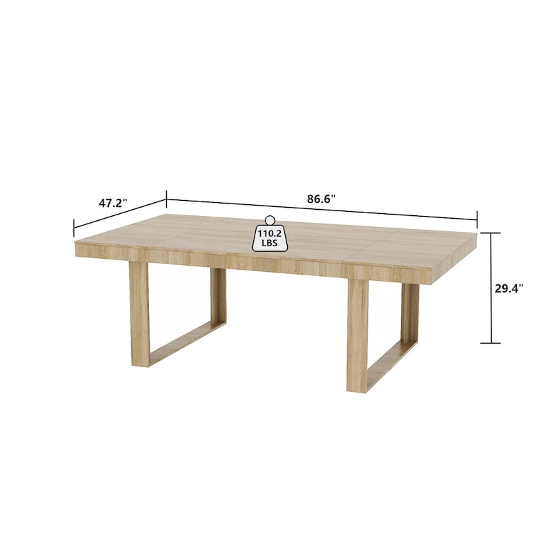 Business Furniture 86.6W x 47.2D Conference Table with Wood Base Desk