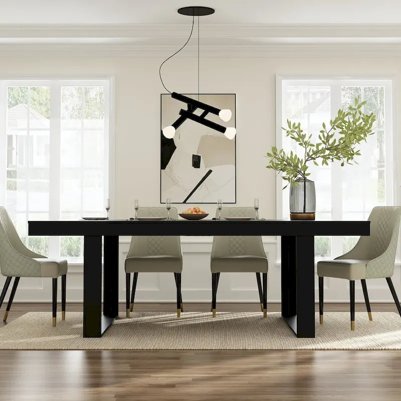 Business Furniture 86.6W x 47.2D Conference Table with Wood Base Desk
