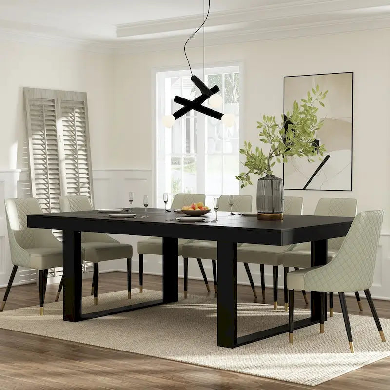 Business Furniture 86.6W x 47.2D Conference Table with Wood Base Desk