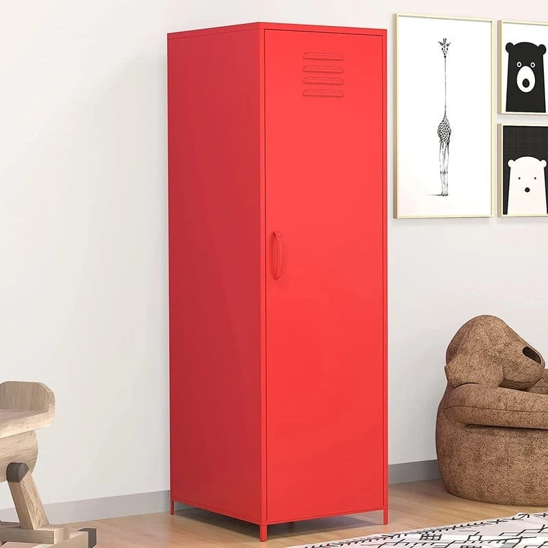 Metal Armoires Locker Cabinet for Kid with Hanging Rod and Shelves