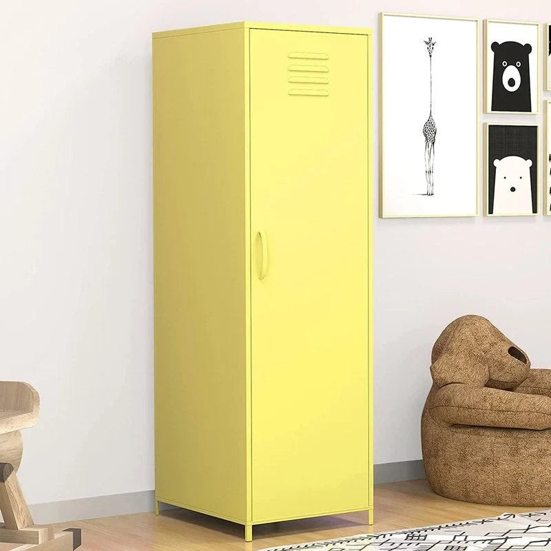 Metal Armoires Locker Cabinet for Kid with Hanging Rod and Shelves