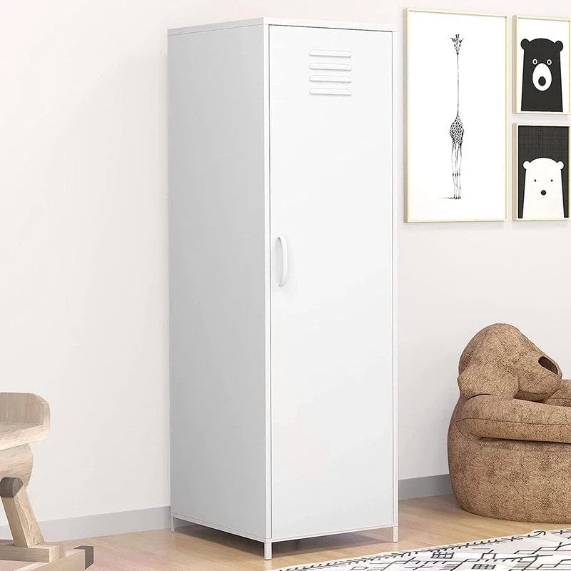 Metal Armoires Locker Cabinet for Kid with Hanging Rod and Shelves