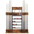 8-Cue Wall Mounting Billiard Rack with 24-Ball Storage Rack