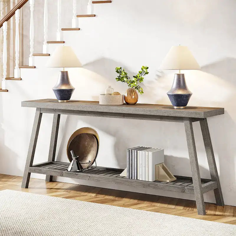 Farmhouse Console Entryway Table, 70.9 Inches Extra Long