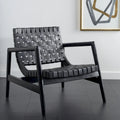 Vena Leather Woven Accent Chair - 30 W x 28 D x 28 H - 30Wx28Dx28H