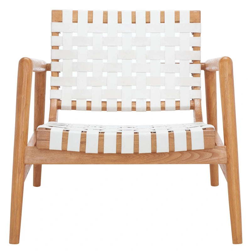 Vena Leather Woven Accent Chair - 30 W x 28 D x 28 H - 30Wx28Dx28H