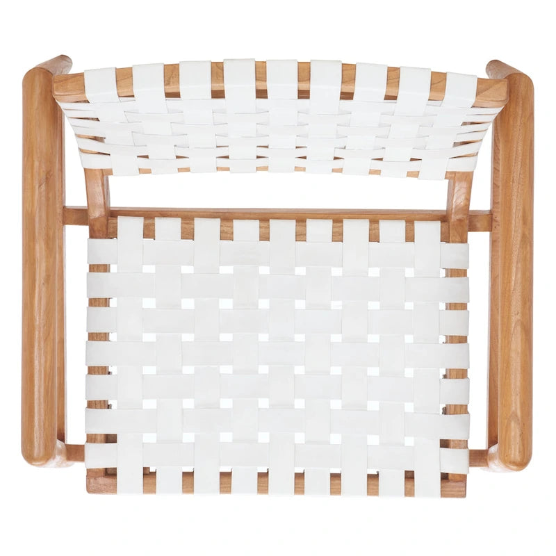 Vena Leather Woven Accent Chair - 30 W x 28 D x 28 H - 30Wx28Dx28H