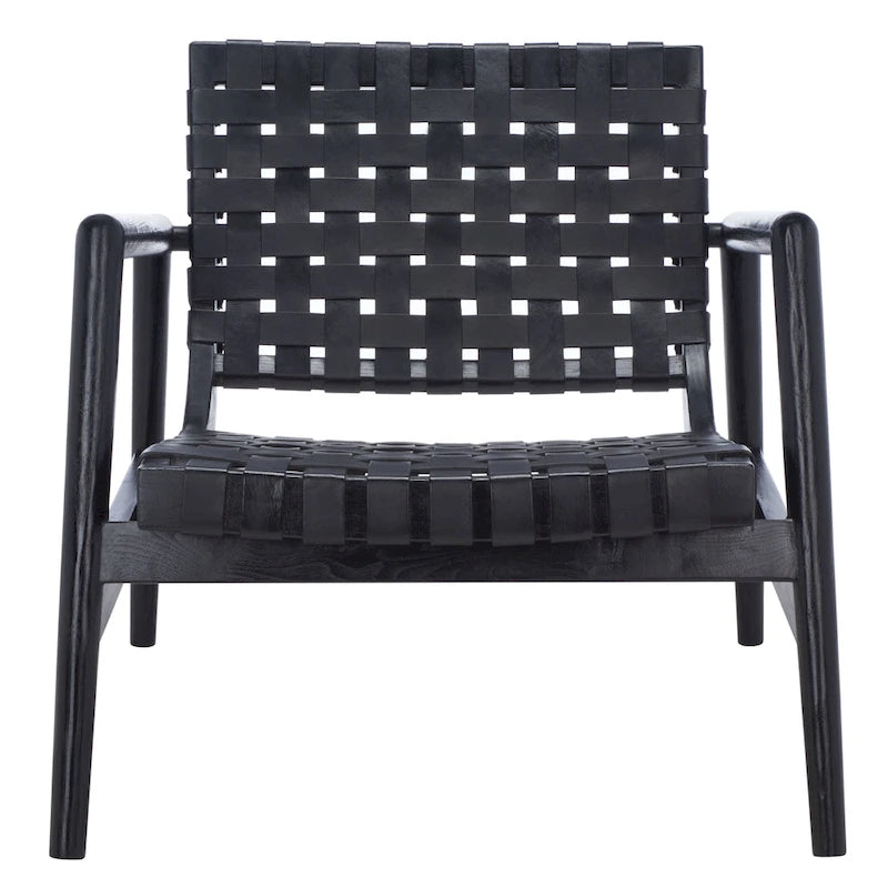 Vena Leather Woven Accent Chair - 30 W x 28 D x 28 H - 30Wx28Dx28H