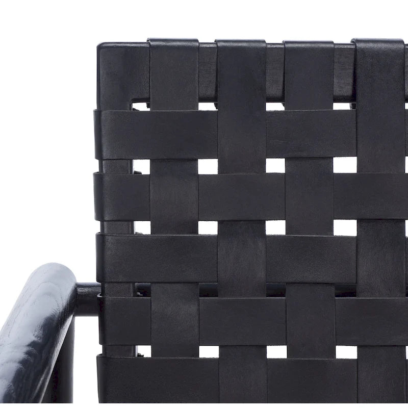 Vena Leather Woven Accent Chair - 30 W x 28 D x 28 H - 30Wx28Dx28H