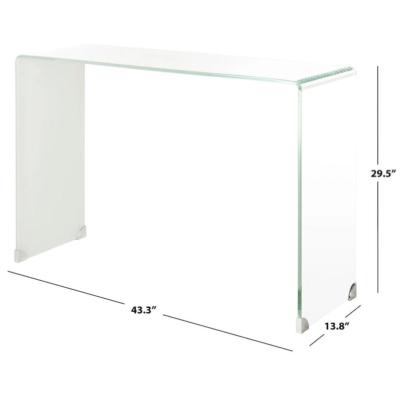 Ombre Glass Console Table - Clear / Blue - 43.3 x 13.8 x 29.5 - 43Wx14Dx30H