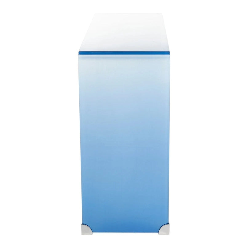 Ombre Glass Console Table - Clear / Blue - 43.3 x 13.8 x 29.5 - 43Wx14Dx30H