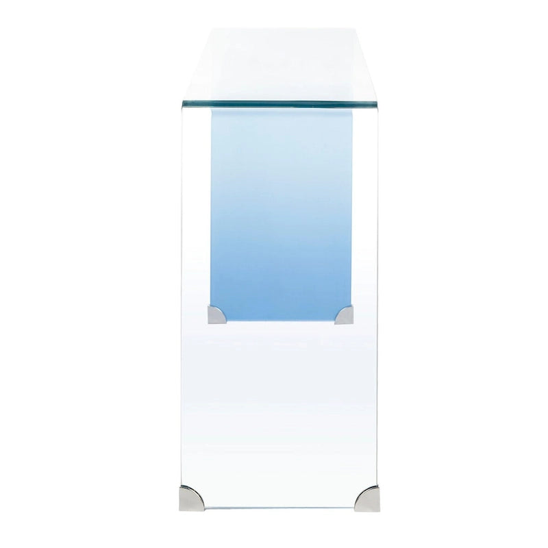 Ombre Glass Console Table - Clear / Blue - 43.3 x 13.8 x 29.5 - 43Wx14Dx30H