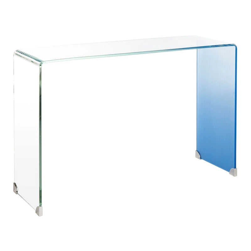 Ombre Glass Console Table - Clear / Blue - 43.3 x 13.8 x 29.5 - 43Wx14Dx30H