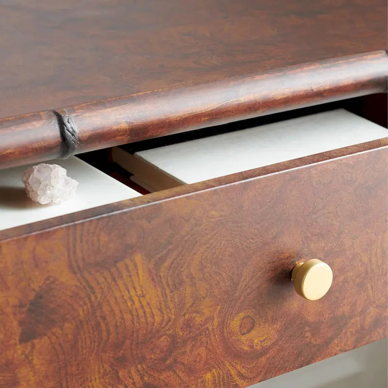 Dark Brown/ Gold 2-Shelf Console Table - 42 W x 15.8 L x 29 H - 42Wx16Dx29H
