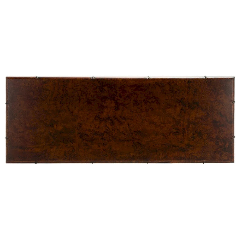 Dark Brown/ Gold 2-Shelf Console Table - 42 W x 15.8 L x 29 H - 42Wx16Dx29H