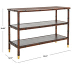 Dunkelbrauner / goldener Konsolentisch mit 2 Ablagen - 106,7B x 40,1T x 73,7H cm