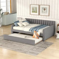 Merax Upholstered daybed with Drawers/Trundle, Wood Slat Support