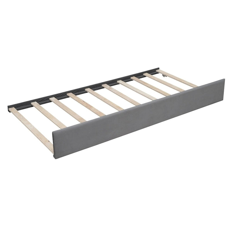 Merax Upholstered daybed with Drawers/Trundle, Wood Slat Support