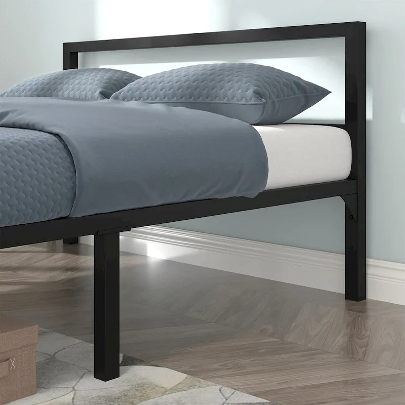 Metal Platform Bed Frame with Headboard