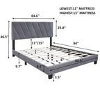 Queen-Size verstellbares Polsterbett, fleckenabweisend und langlebig
