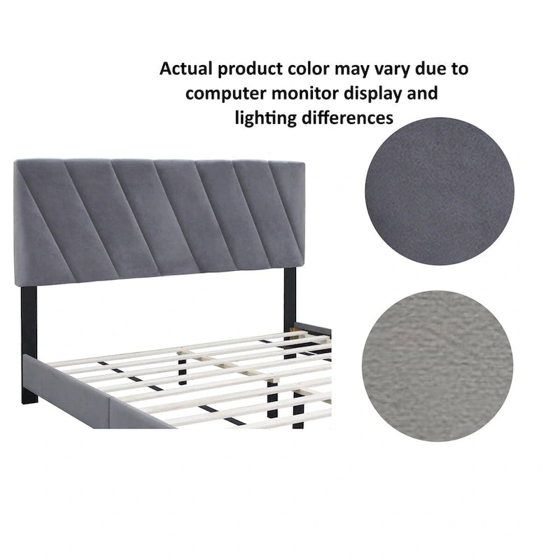 Queen Size Adjustable Upholstered Bed Stain Resistant And Durable