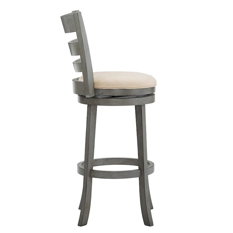 Verona Linen Ladder Back Swivel Bar Stool