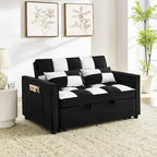 Sofá biplaza moderno de terciopelo, cama extraíble, sofá cama convertible 3 en 1 para sala de estar