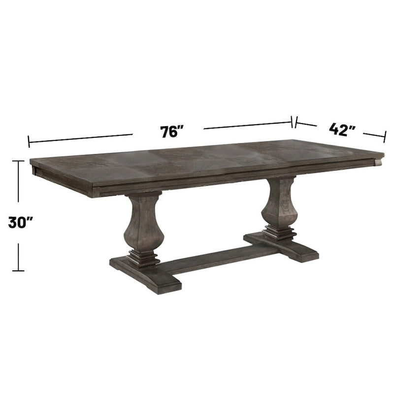Rectangular Wooden Dining Table with 1 Leaf in Oak