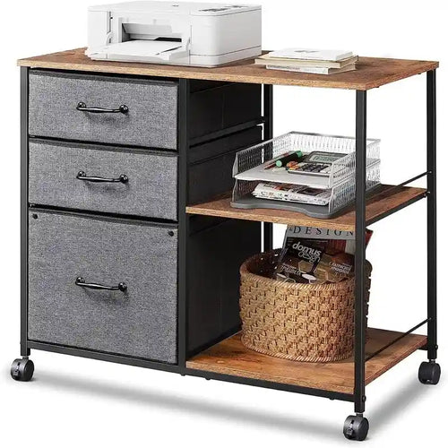 3 Drawer Mobile File Cabinet - 15.75D x 29.53W x 26.77H