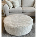 Vanilla Round Padded Cocktail Ottoman - 39 inch