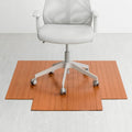 Eco Bamboo Roll-Up Rectangular Chair Mat with Lip - Protective and Eco-Friendly, Heavy Duty for Office and Home
