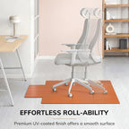 Alfombra rectangular de bambú ecológico enrollable para silla con borde - Protectora y ecológica, resistente para oficina y hogar