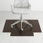 Alfombra rectangular de bambú ecológico enrollable para silla con borde - Protectora y ecológica, resistente para oficina y hogar