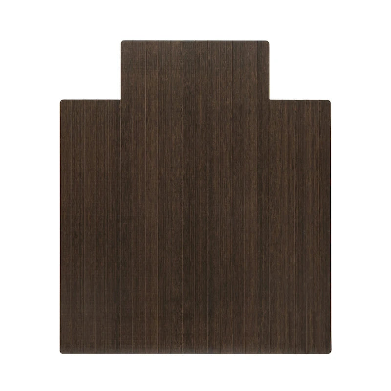 Eco Bamboo Roll-Up Rectangular Chair Mat with Lip - Protective and Eco-Friendly, Heavy Duty for Office and Home